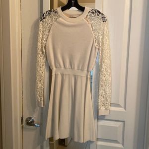Never Worn Alice & Olivia Knit Cream Fit & Flare Dress